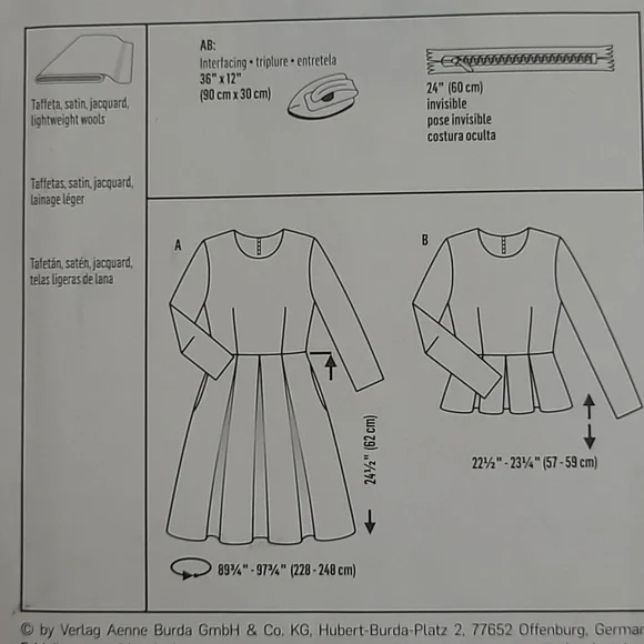 ✨4/$20✨ Burda 7034 Dress Sewing Pattern Uncut Size 8-18 DIY Supplies - Picture 6 of 6